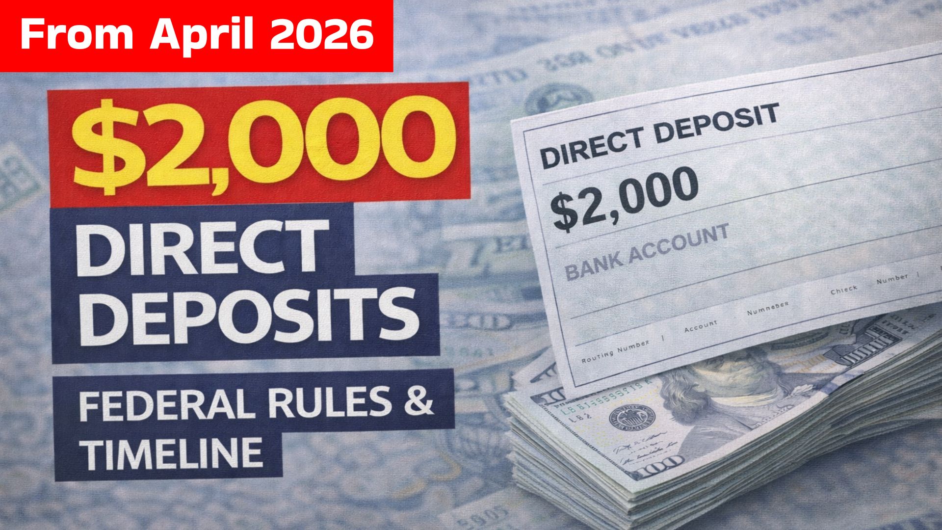 April 2026 Federal 2000 Direct Deposits Rules and Timeline